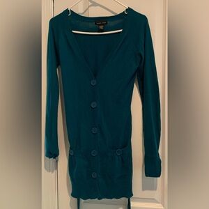Teal Green Cardigan long Sleeves size large